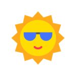 Cool sun with sunglasses, perfect for the last day of school.