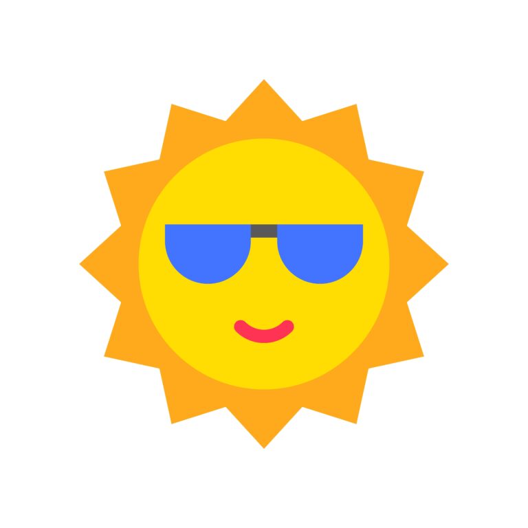 Cool sun with sunglasses, perfect for the last day of school.